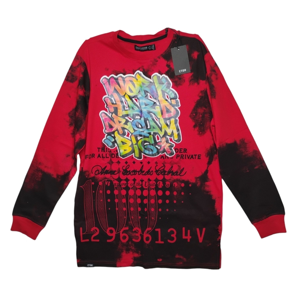 Boys' Red and Black Graphic Long Sleeve Tee